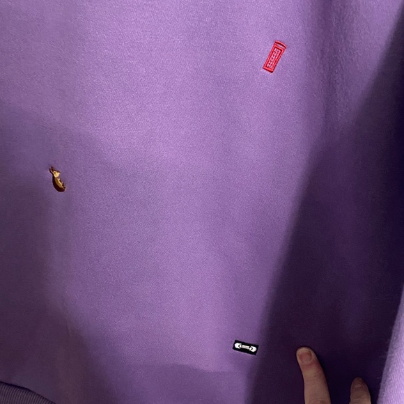 Purple Heavy Weight Crewneck Sweatshirt with Friends Charms Embroidered 2XL - Picture 15 of 16